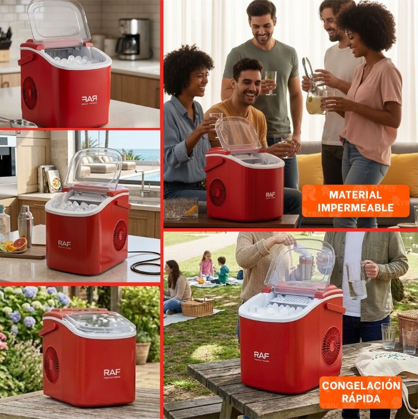Máquina de hielo para asados, camping y fiestas