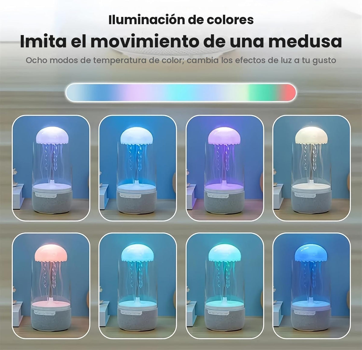 8 modos de color del parlante medusa