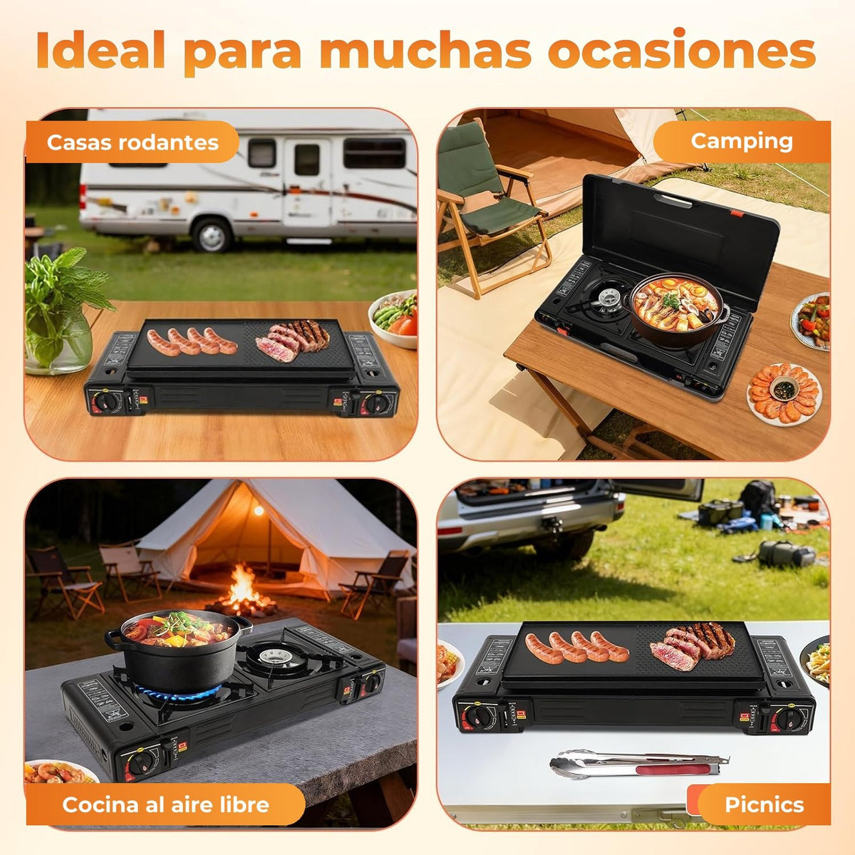 Cocina portátil ideal para camping y picnic