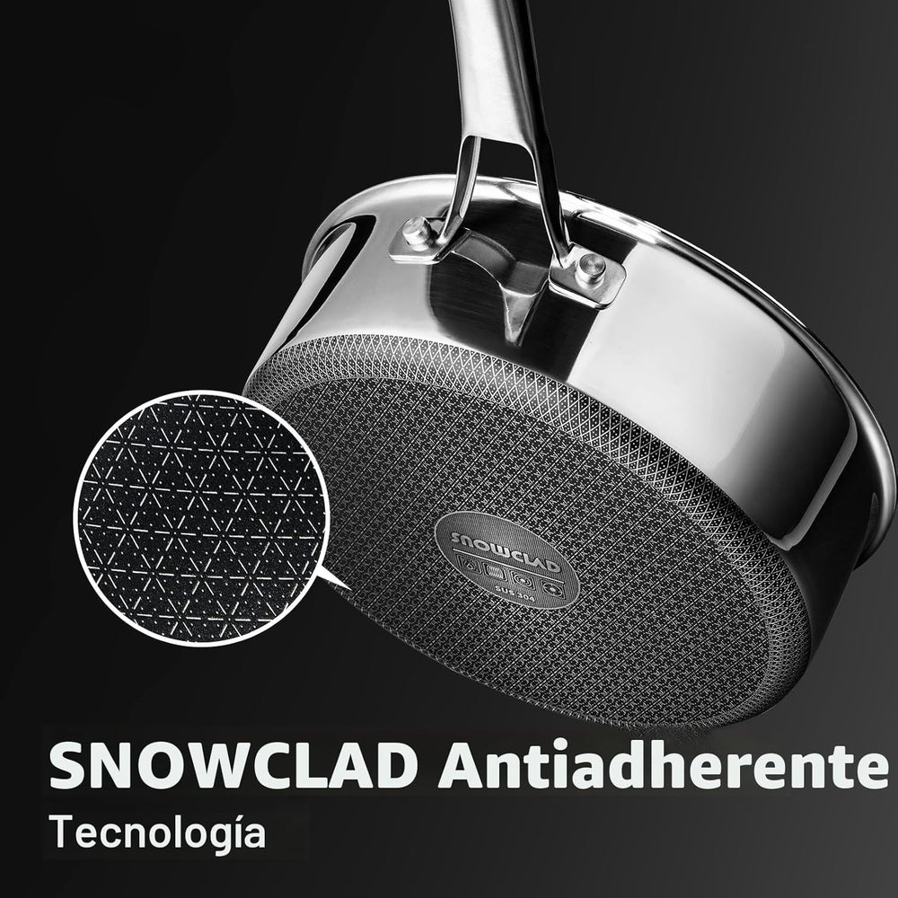 Set de Ollas y Sartenes SNOW — Acero Inoxidable 10 Piezas ficha