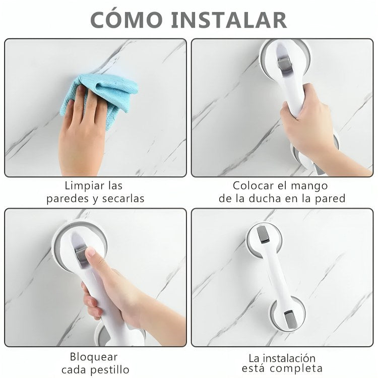 Pasos de instalación del asidero de seguridad