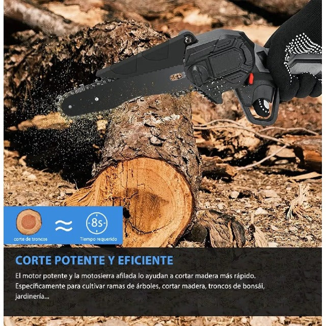 Mini Motosierra Eléctrica a Batería 6" — Kit con Maletín estilo