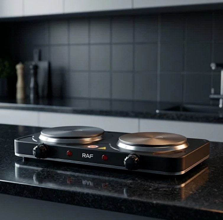 Estufa Eléctrica 2 Platos — Anafre/cocina eléctrica 2000W, 2 fuegos independientes