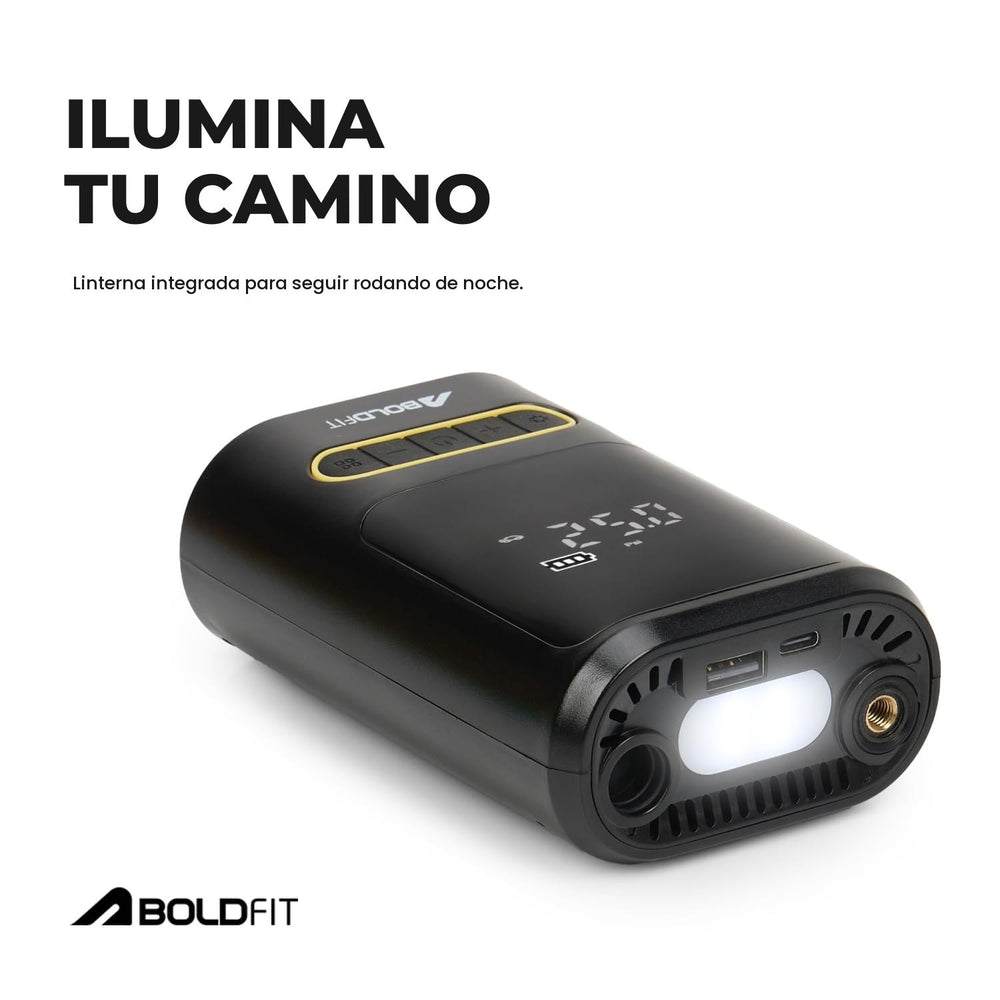 Inflador Portátil — inalámbrico, pantalla digital y auto-stop