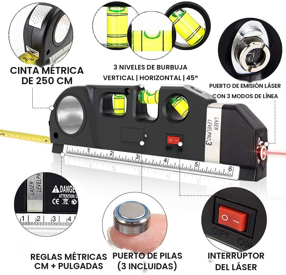 Detalles del nivel láser pro