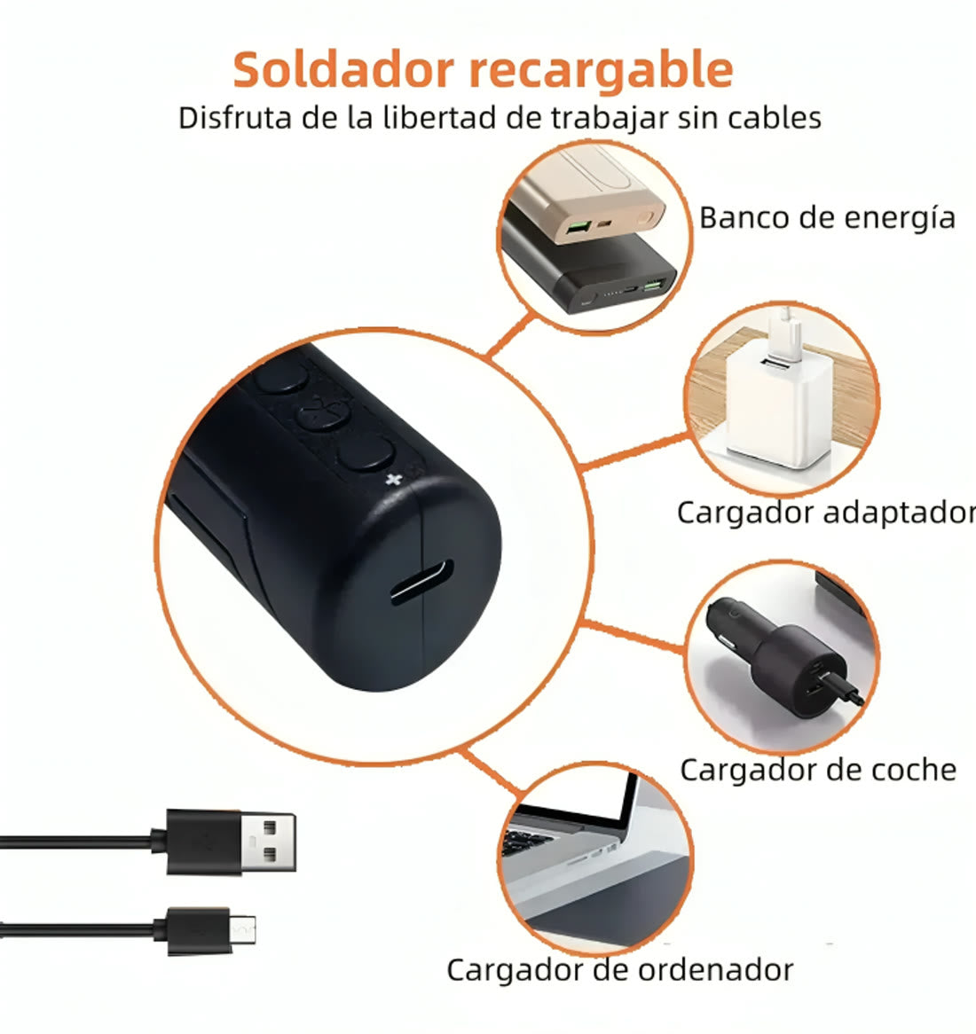 Recargable por USB-C