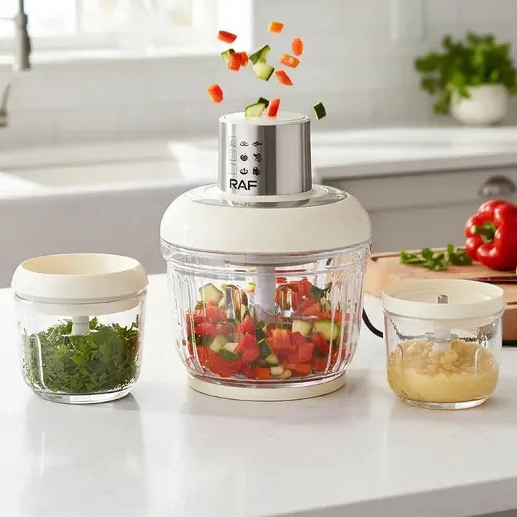 Cortador de alimentos con sus bowls de vidrio