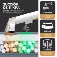Pulveriza, cepilla y aspira