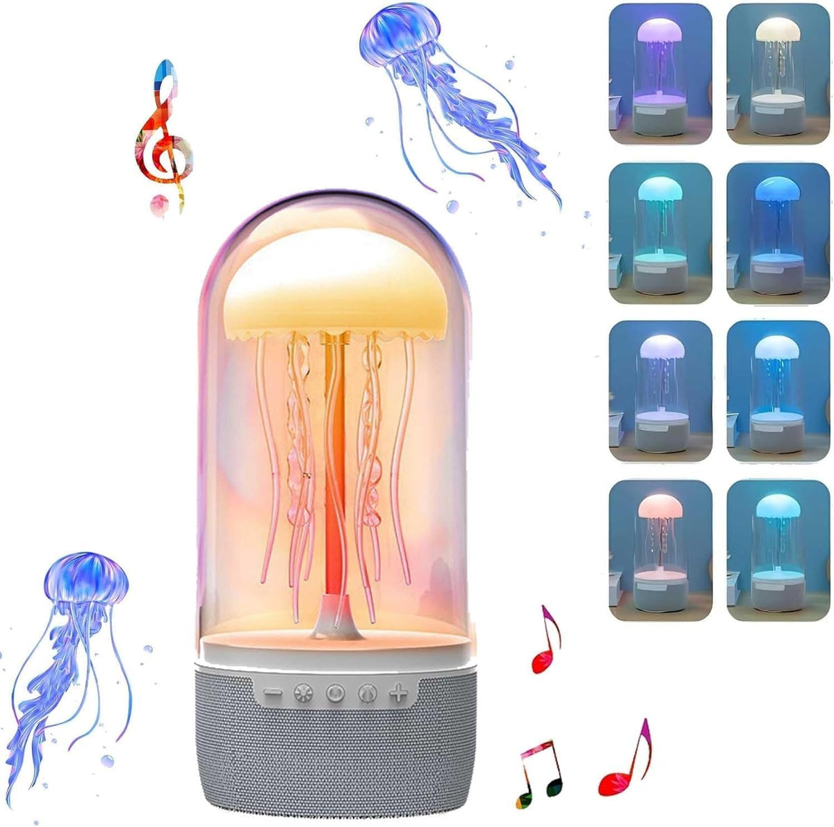 Parlante con Medusa — Bluetooth con lámpara LED, sonido 360° y 8 colores