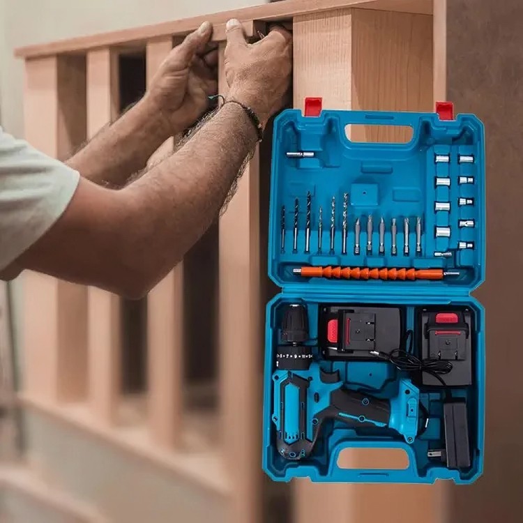 Juego de Taladro Eléctrico Inalámbrico detalle
