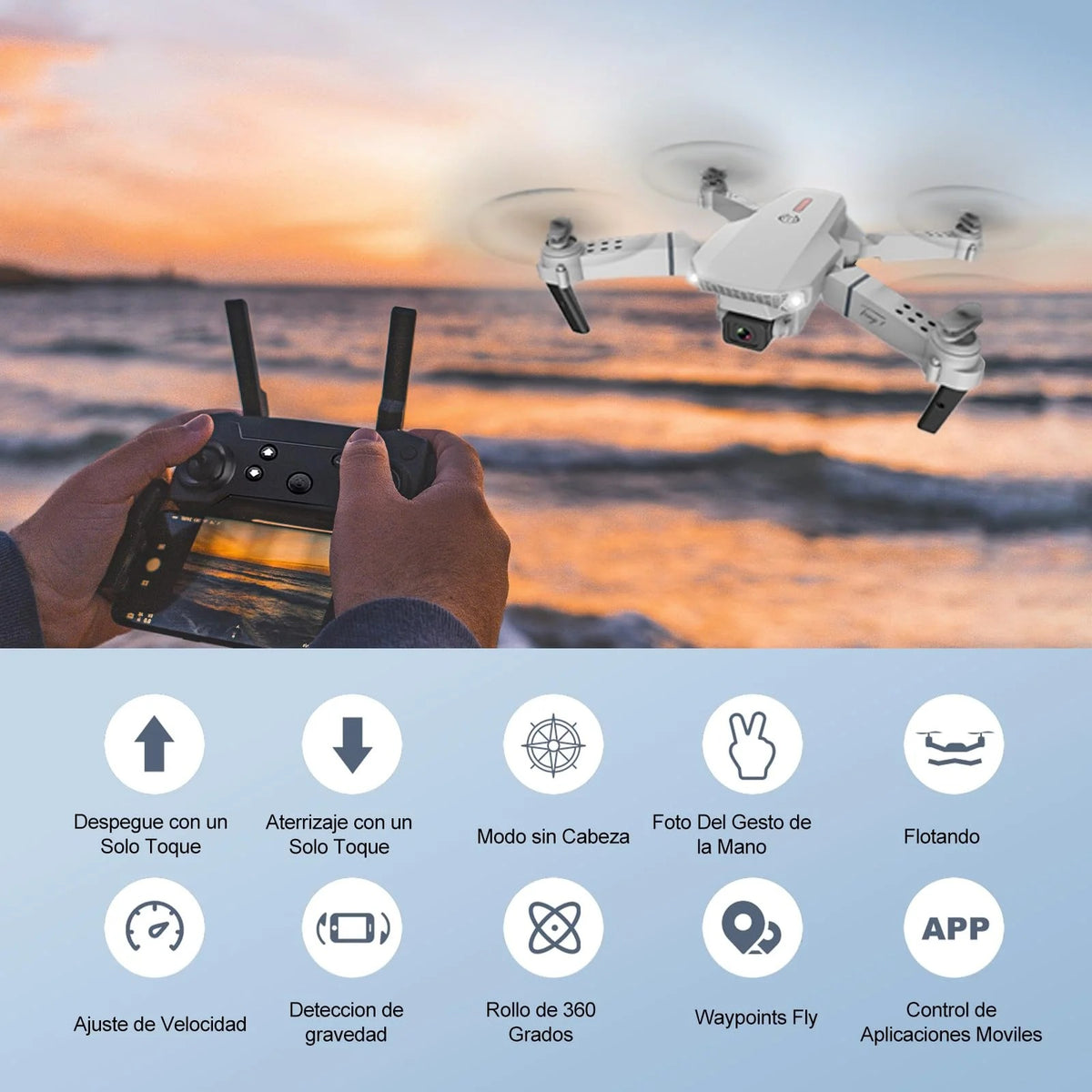 Dron Plegable con Cámara HD y Estuche detalle
