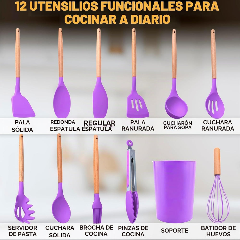 Las 12 piezas del juego de utensilios de cocina