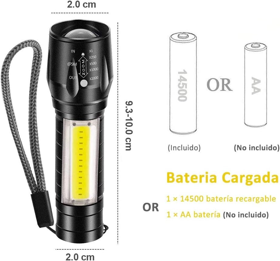 Mini Linterna LED Recargable ficha