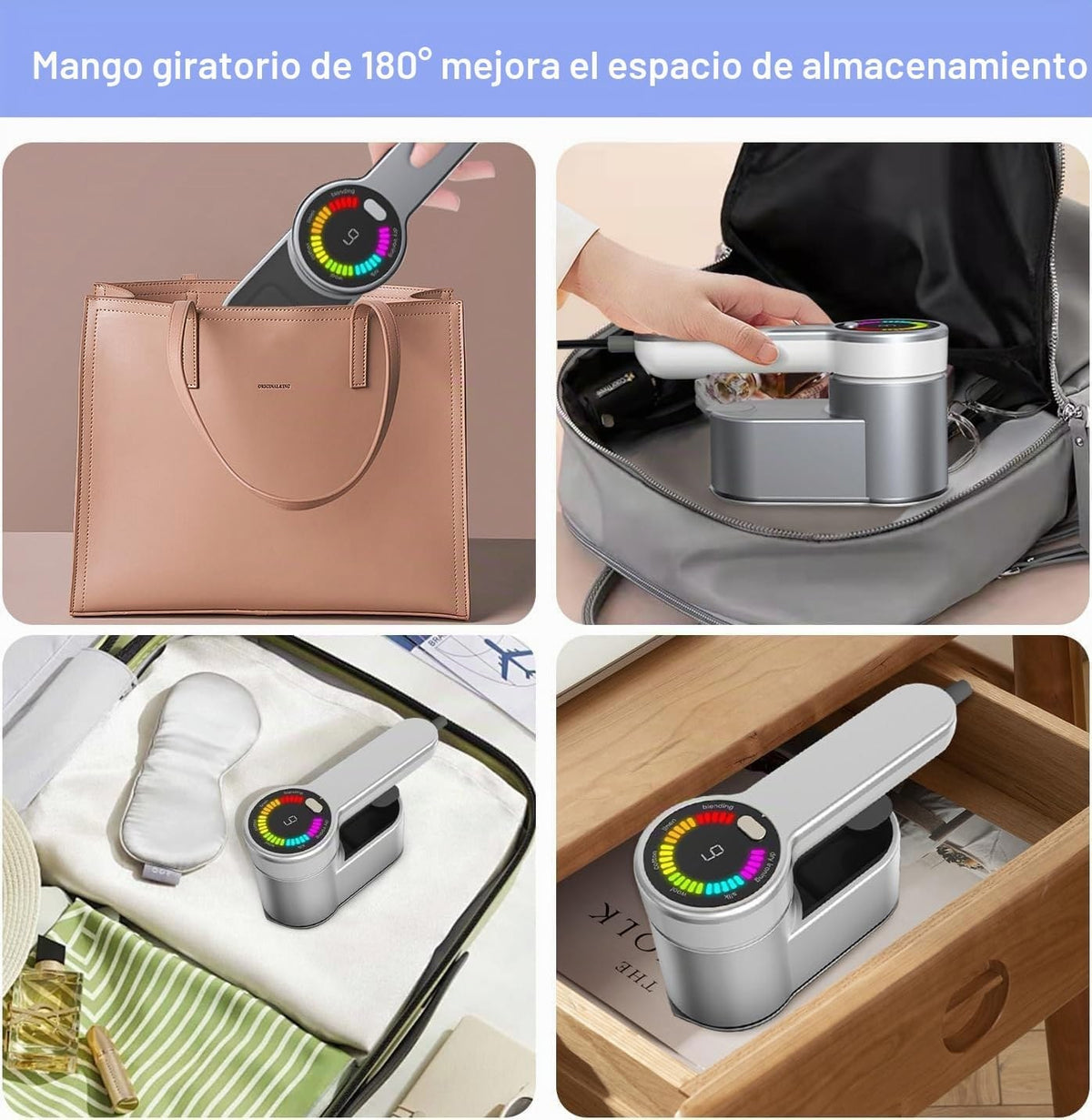 Plancha portátil con mango giratorio 180 grados