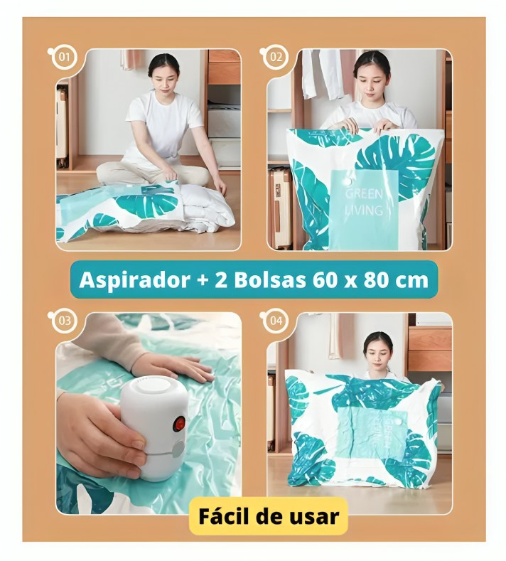 Usando el aspirador con las bolsas al vacío