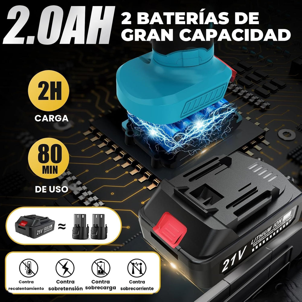 Pulidora de Carro — Brillo de detailing sin cables, con 2 baterías