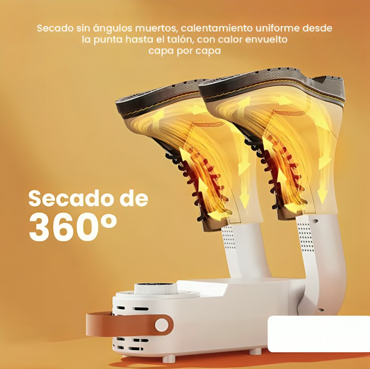 Secado de 360° con calor envolvente, de la punta al talón