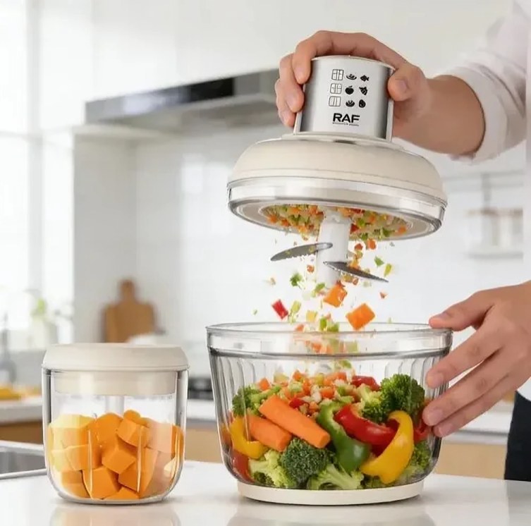 Picadora de alimentos con bowls de vidrio