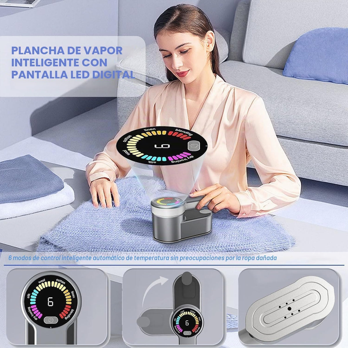 Plancha de vapor con 6 modos inteligentes