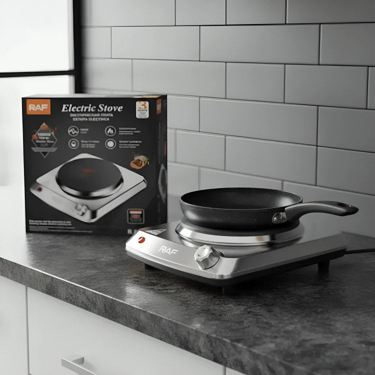 Estufa Eléctrica — Cocinilla portátil de 1 plato, 1000W, acero inoxidable