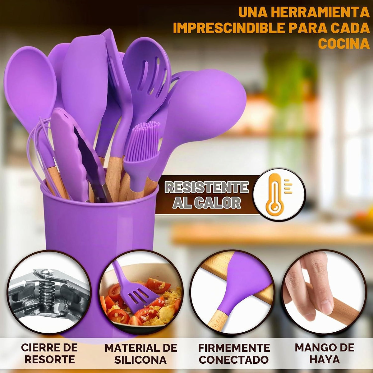 Las 12 piezas del juego de utensilios