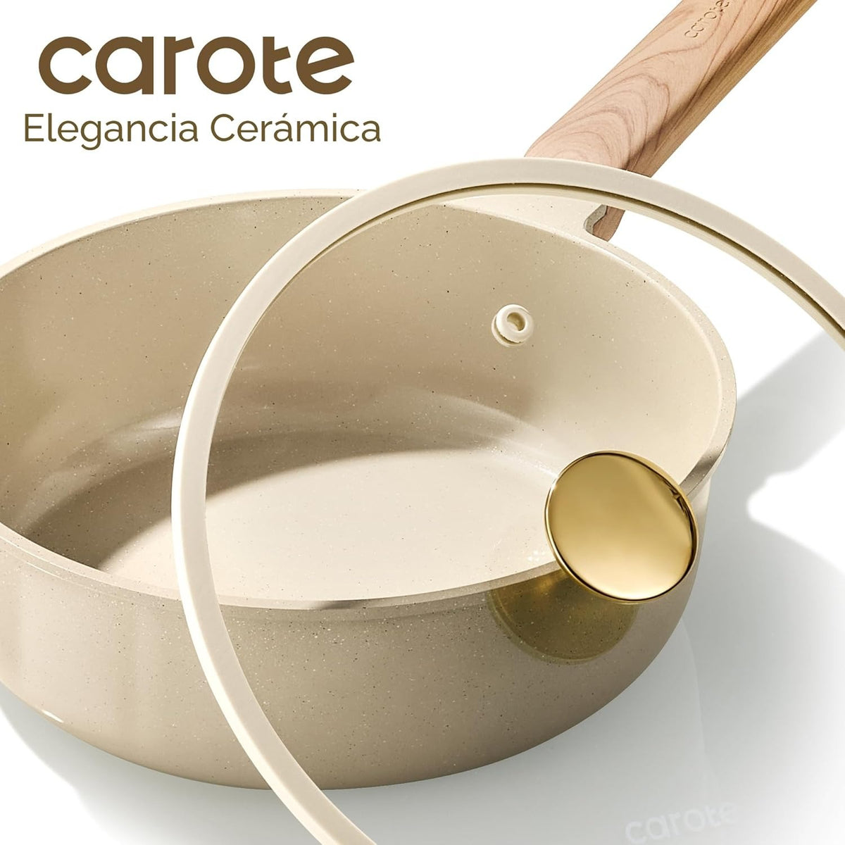 Set de Ollas y Sartenes de Cerámica — Antiadherente con Mango Desmontable