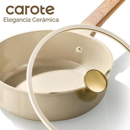 Set de Ollas y Sartenes de Cerámica — Antiadherente con Mango Desmontable