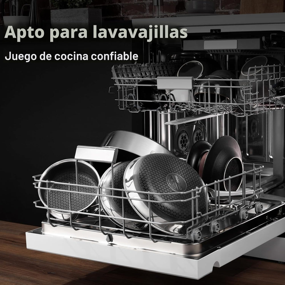 Set de Ollas y Sartenes SNOW — Acero Inoxidable 10 Piezas estilo