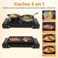 Cocina 2 en 1 con plancha