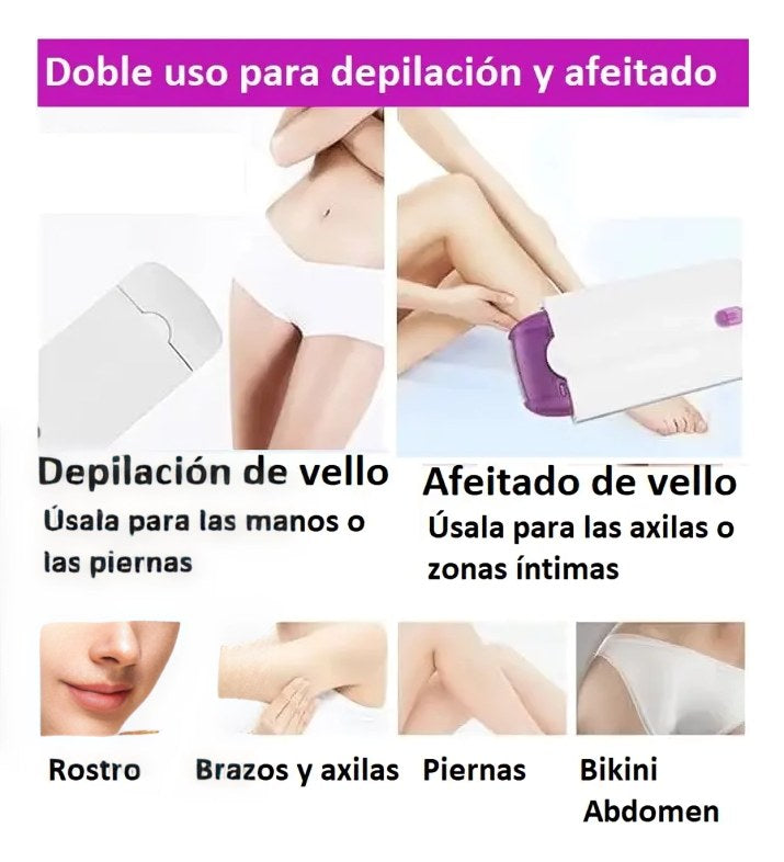 Depilador de doble uso para rostro y cuerpo