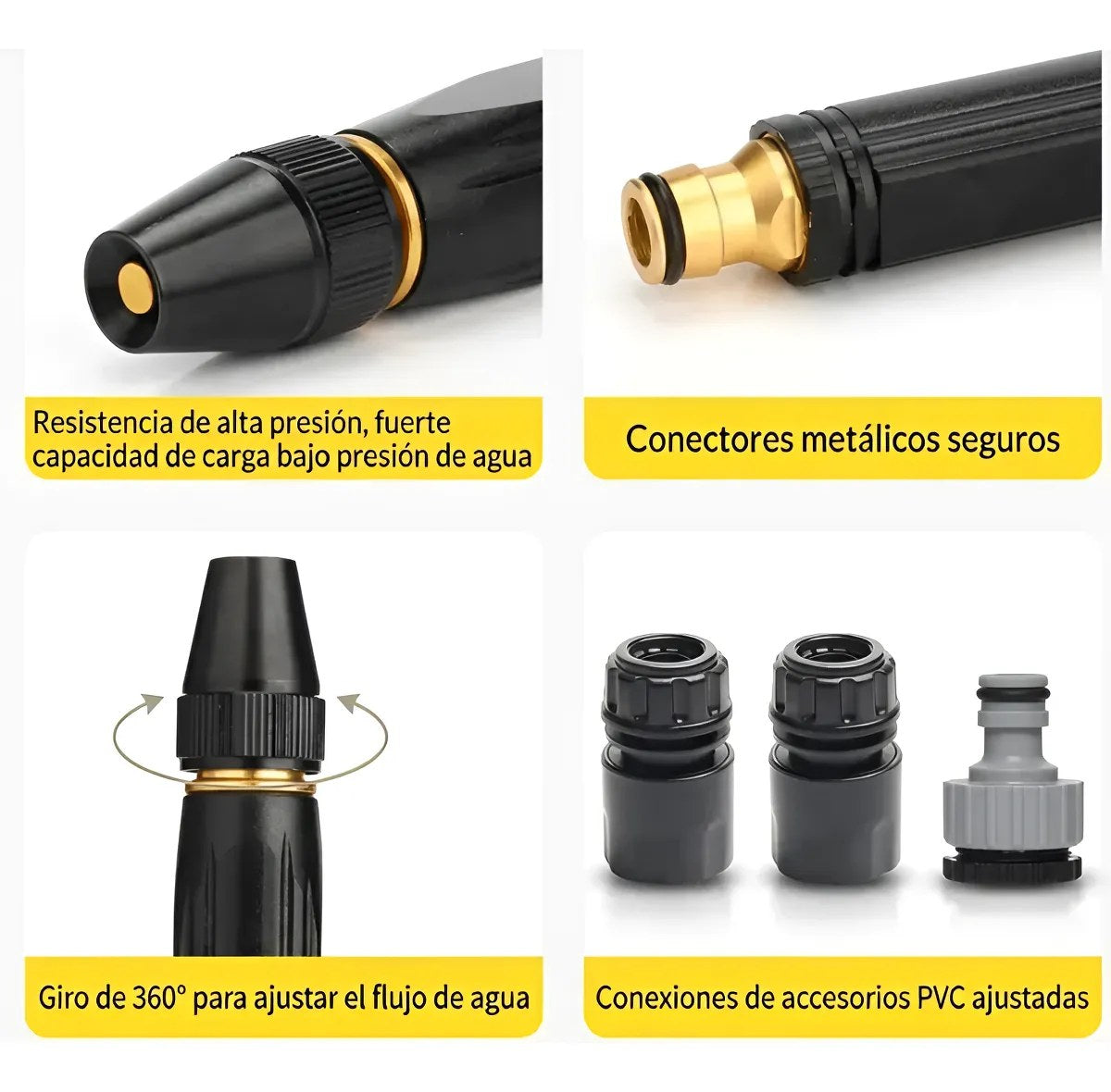 Dimensiones y materiales de la boquilla