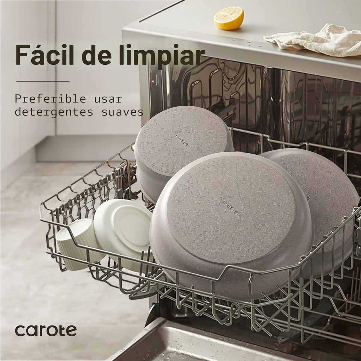 Set de Ollas y Sartenes de Cerámica — Antiadherente con Mango Desmontable