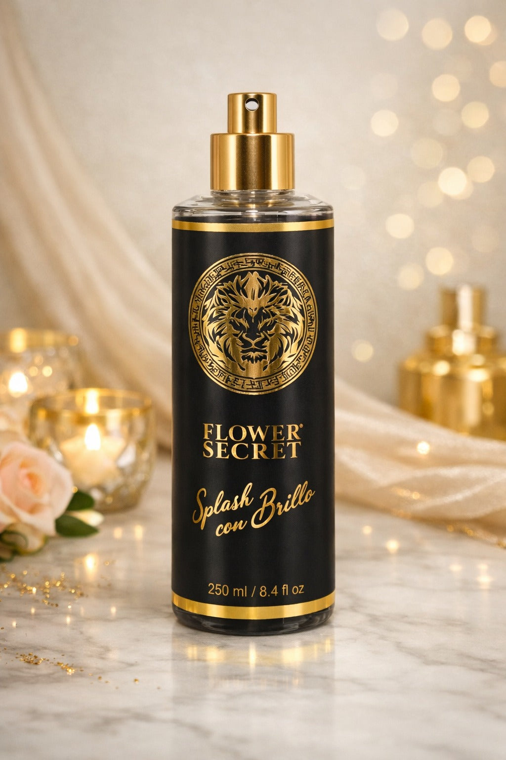 Perfume Árabe Flower Secret — Splash con Brillo 250 ml detalle