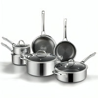 Set de Ollas y Sartenes SNOW — Acero Inoxidable 10 Piezas
