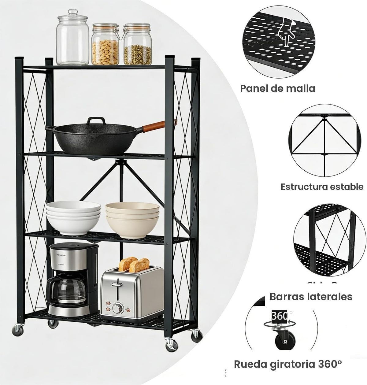 Estructura de hierro reforzado de la estantería