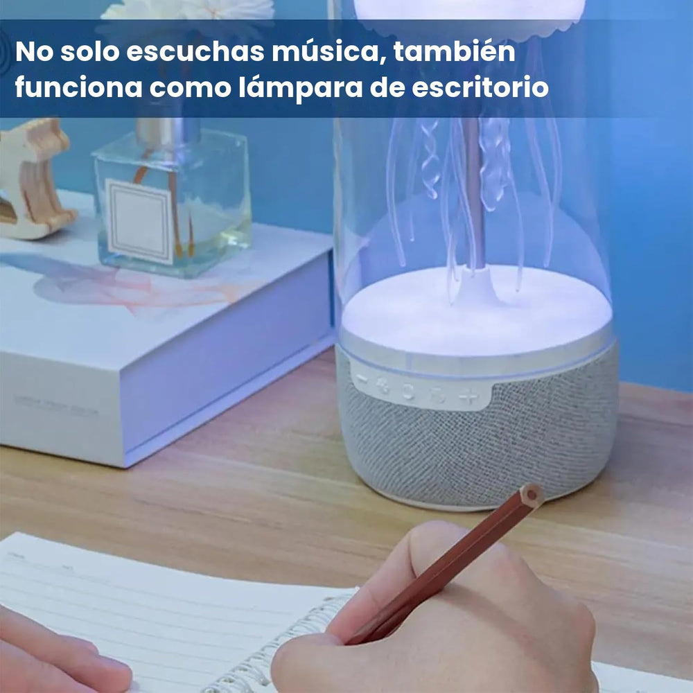 Parlante con Medusa — Bluetooth con lámpara LED, sonido 360° y 8 colores