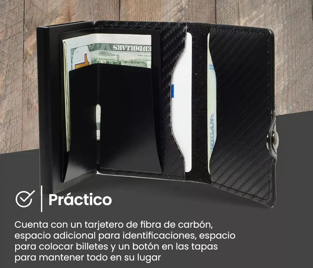 Billetera Kodex — Tarjetero Slim RFID de Fibra de Carbono