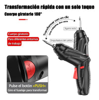 Destornillador eléctrico con cuerpo giratorio
