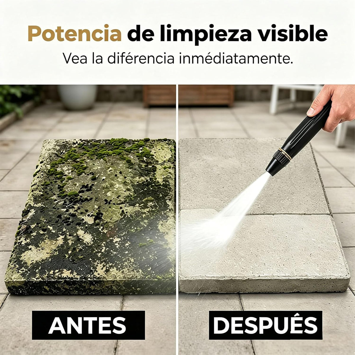 Limpieza a presión: antes y después
