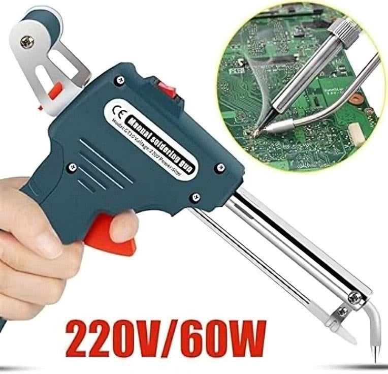 Pistola de soldar en mano