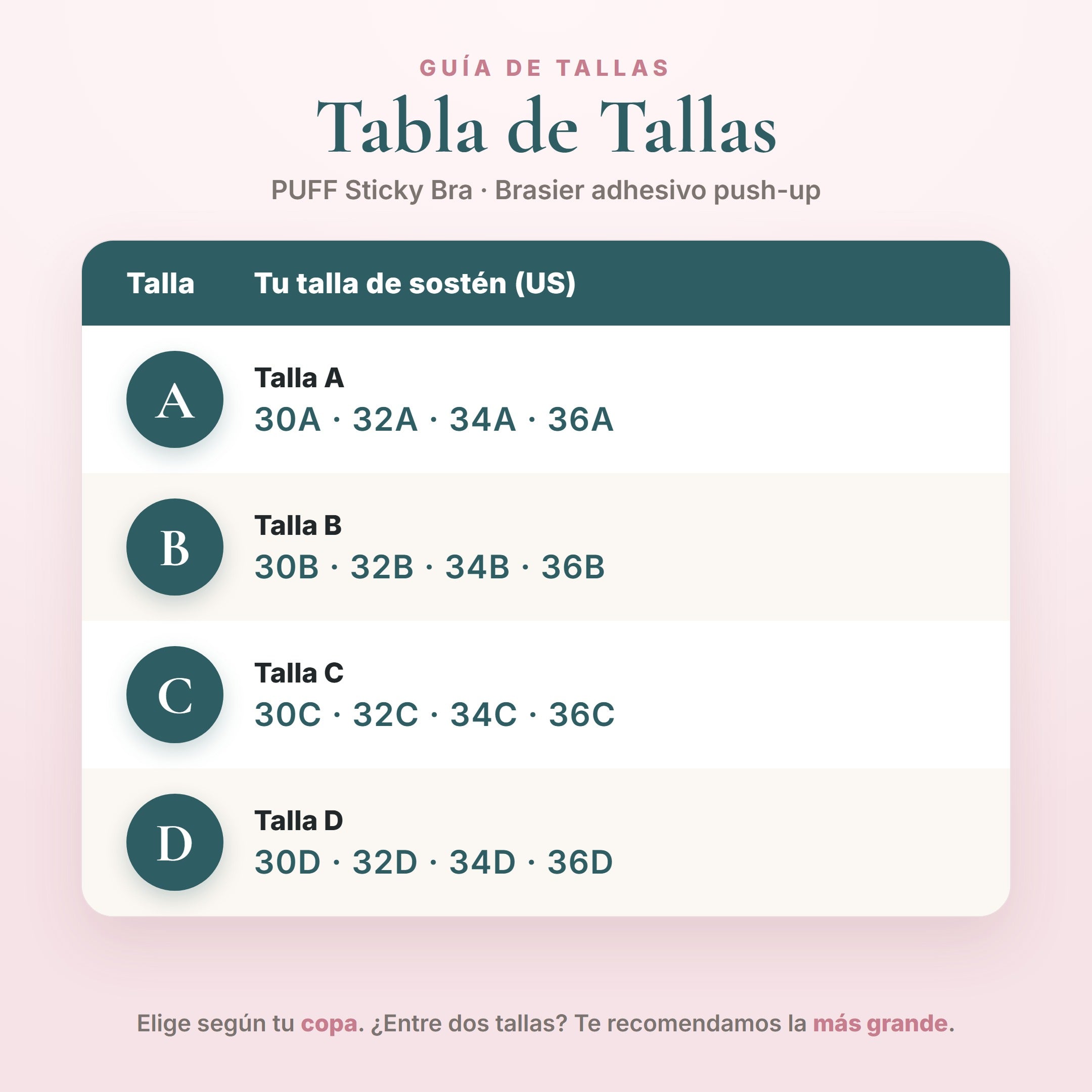 Tabla de tallas